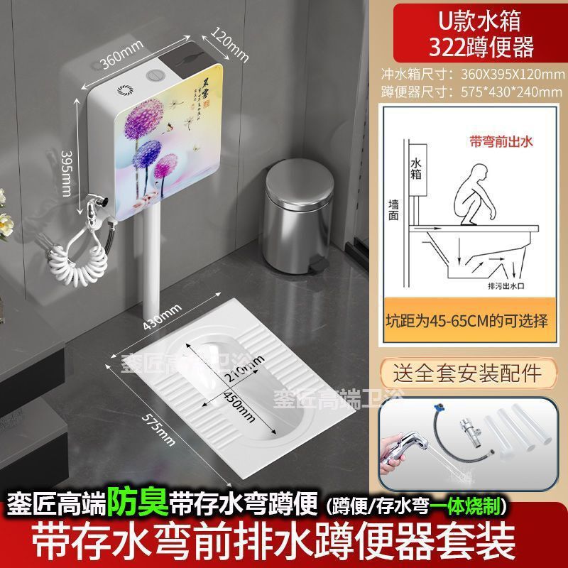 品牌蹲便器水箱卫生间后排蹲坑便池大便器蹲便器大号特大号家用|undefined