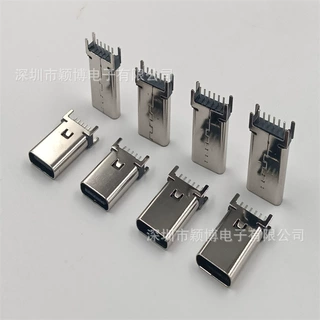 type-c连接器母座 四脚插TYPEC接口 立式6p type-c母座