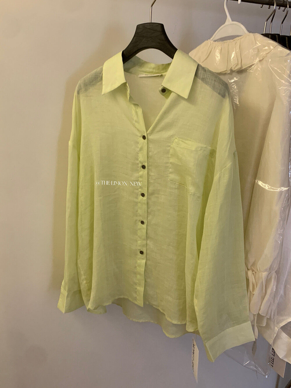 Áo sơ mi nữ linen tay dài cổ bẻ phong cách thư giãn — Xanh đen, xanh lam, Màu cà phê, màu hồng chi tiết 20