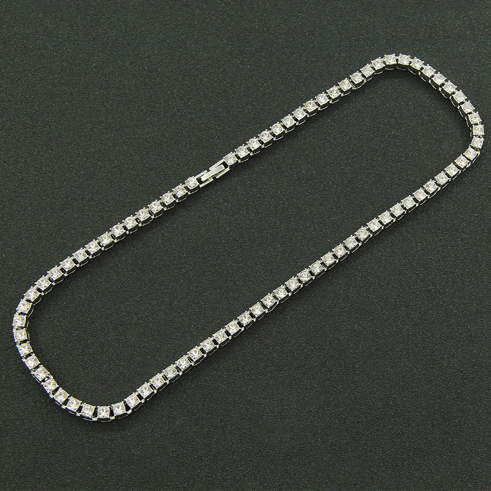 Single-row Diamonds One-row Diamond Necklace Full Of Diamonds Tennis Chain display picture 6