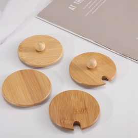 各种规格密封罐竹木盖圆实木木盖碳化竹木盖马克杯盖密封竹木杯盖