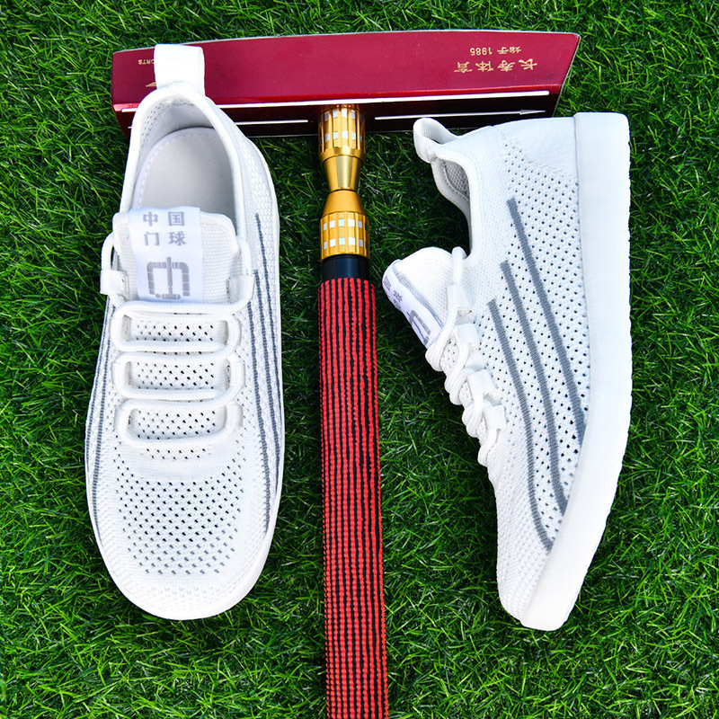 Professional Croquet Shoes, Genuine, Unisex, Straight-Edge, Double-Strap, Non-Slip, Wear-Resistant, Training and Competition-Specific Shoes, Lightweight and Breathable for Men