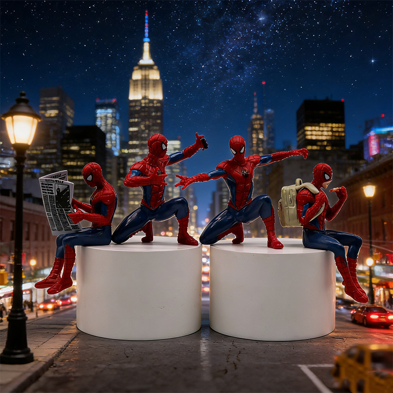 Marvel Action Figure Avengers Series Reading Spider-Man Statue Universe Peter Model Car Decoration Figurine Marvel Action Figure Avengers Series Reading Spider-Man Statue Universe Peter Model Car Decoration Figurine