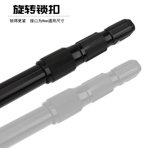 Black aluminum alloy fishing net pole, 3-section rotating positioning, black spray paint thickening and hardening, fishing net fishing gear
