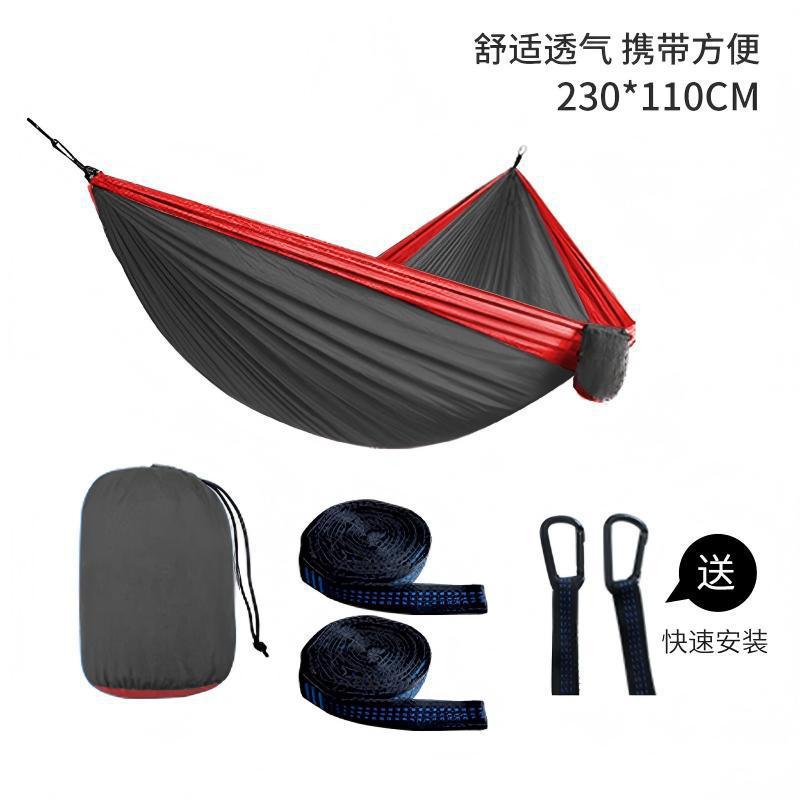 Fábrica directa hamaca de nylon paracaídas hamaca de tela de ocio columinar hamaca de campamento multicolor doble image 19