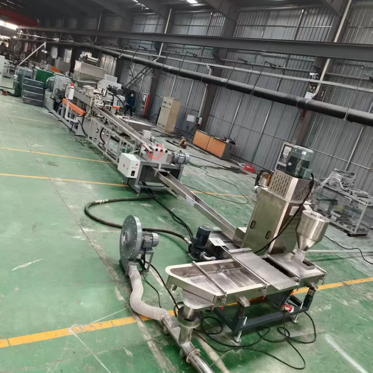 75d双螺杆水冲塑料造粒机_化纤布回收造粒代加工_玖德隆机械