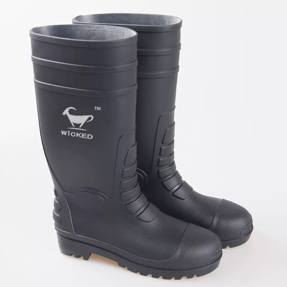 WICKDE品牌雨鞋出口欧美韩国非洲劳保安全防砸防刺穿达标雨鞋