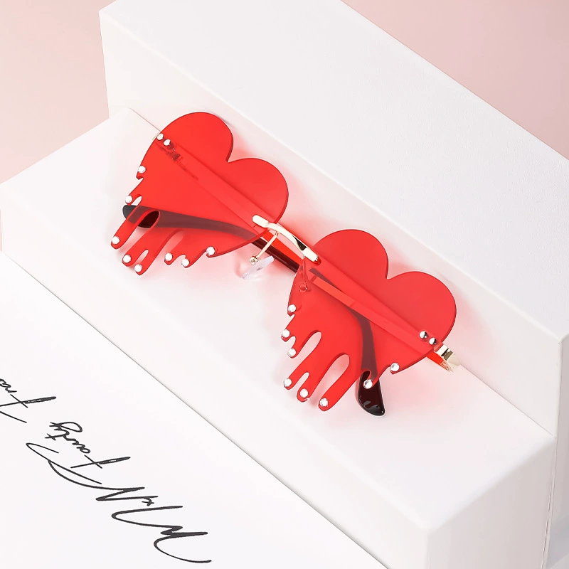 Солнцезащитные очки Kajila fashion с алмазной расплавкой любовь женщины европейский и американский стиль, слезы, любовное оформление очков женщины