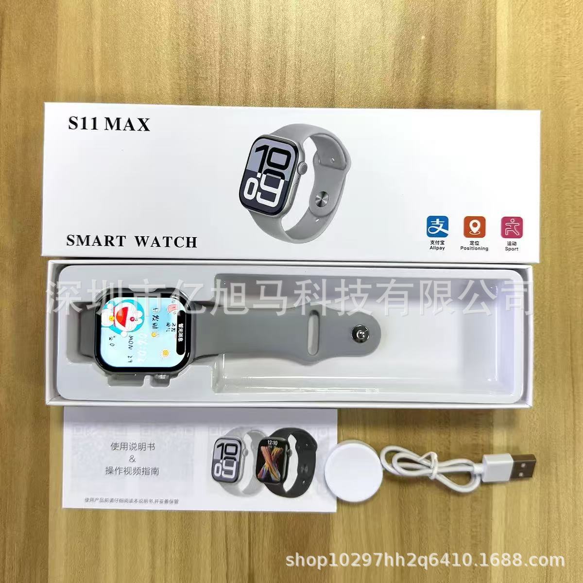 華強北S11スポーツスマートウォッチ、血糖値・血中酸素濃度測定、決済NFC、Bluetooth通話機能搭載、ギフトに最適、人気商品