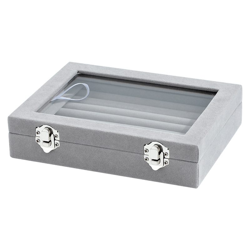 Ring Box Flannel Jewelry Storage Box Earrings Necklace Jewelry Box Large Capacity Dust-proof Jewelry Display Box with Lid