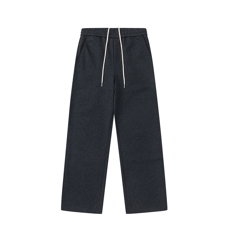 Yutang Sweatpants Air Layer Straight Curved-Leg Dark Grey
