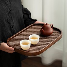 餐厅高档点心竹制干泡茶托盘中式茶具竹木制家用水杯收纳盘烧烤盘
