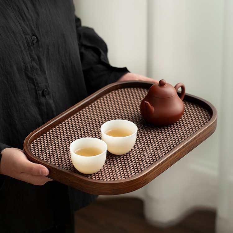 餐厅高档点心竹制干泡茶托盘中式茶具竹木制家用水杯收纳盘烧烤盘