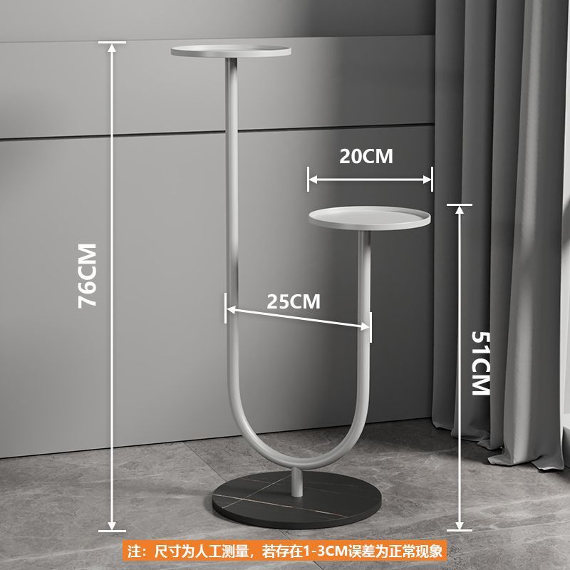 2단 꽃꽂이/화이트 스탠드/로렌 블랙 슬레이트