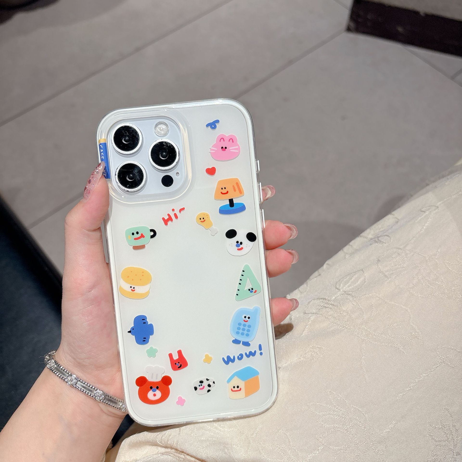 Divertido sentido avanzado de dibujos animados adecuado para Apple 15ProMax funda para teléfono móvil 16Pro pareja 14/13 nuevo nicho de 16PM