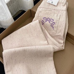 设计感彩墨宽松直筒牛仔裤女秋季新款浅色高腰显瘦垂感窄版阔腿裤