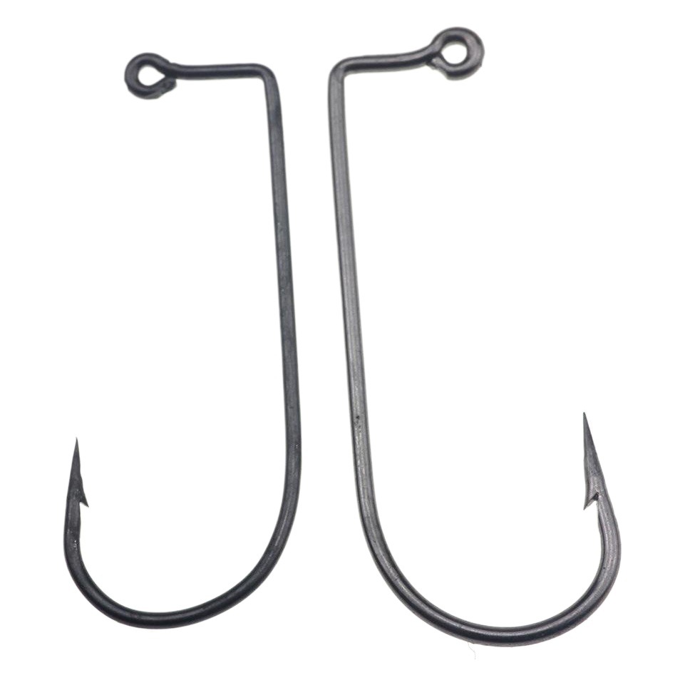 90 degree right angle hook homemade lead head hook round body single hook JIG high carbon steel road Worm Hook Texas crank hook DIY