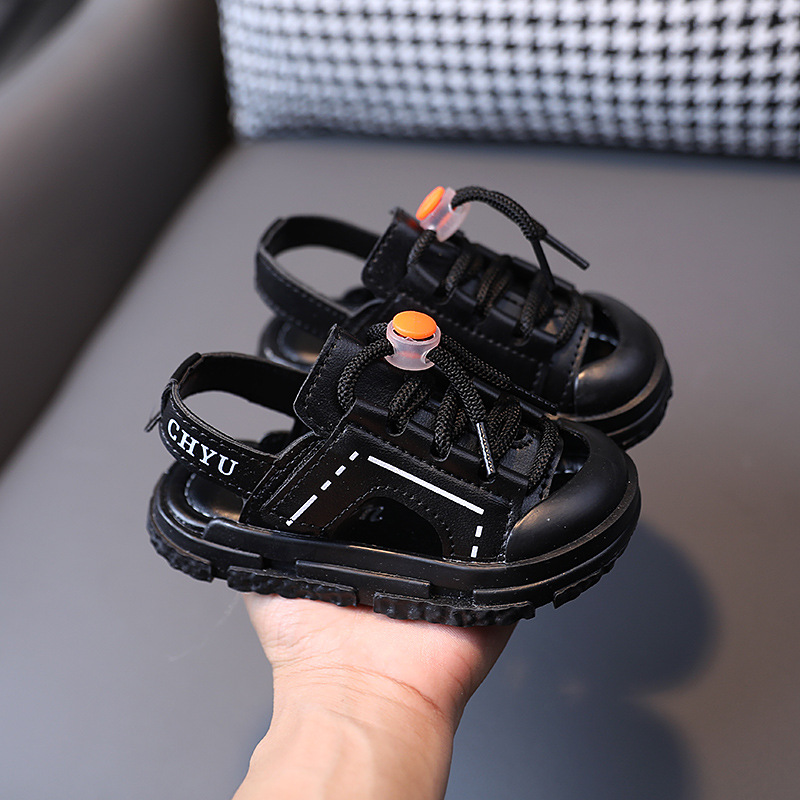 Children's Baotou Sandals 2023 Summer Boys Baby Soft Sole Velcro Beach Girls Korean Edition Sports Shoes_voghion.com