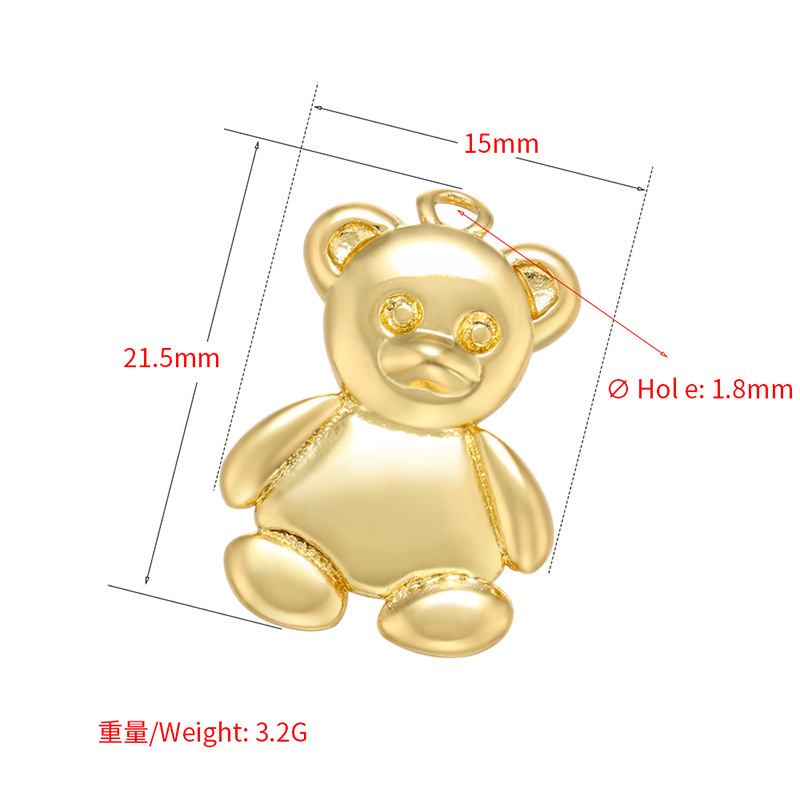 Glossy Bear Plated 18k Real Gold Color Preservation Necklace Earringspicture4