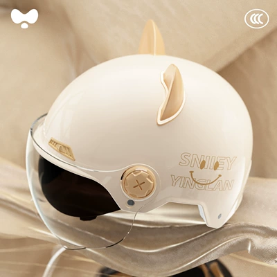 Helmet for Men, Motosiklet kaskı (dəbilqə) - 3c-dual-lens-white-hd-short-lens-class-a-new-national-standard-one-size-fits-all