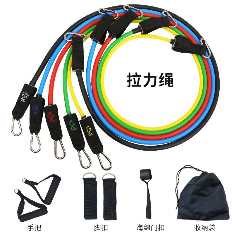フィットネス用ストレッチロープ11点セット多機能トレーニング機器セット|undefined