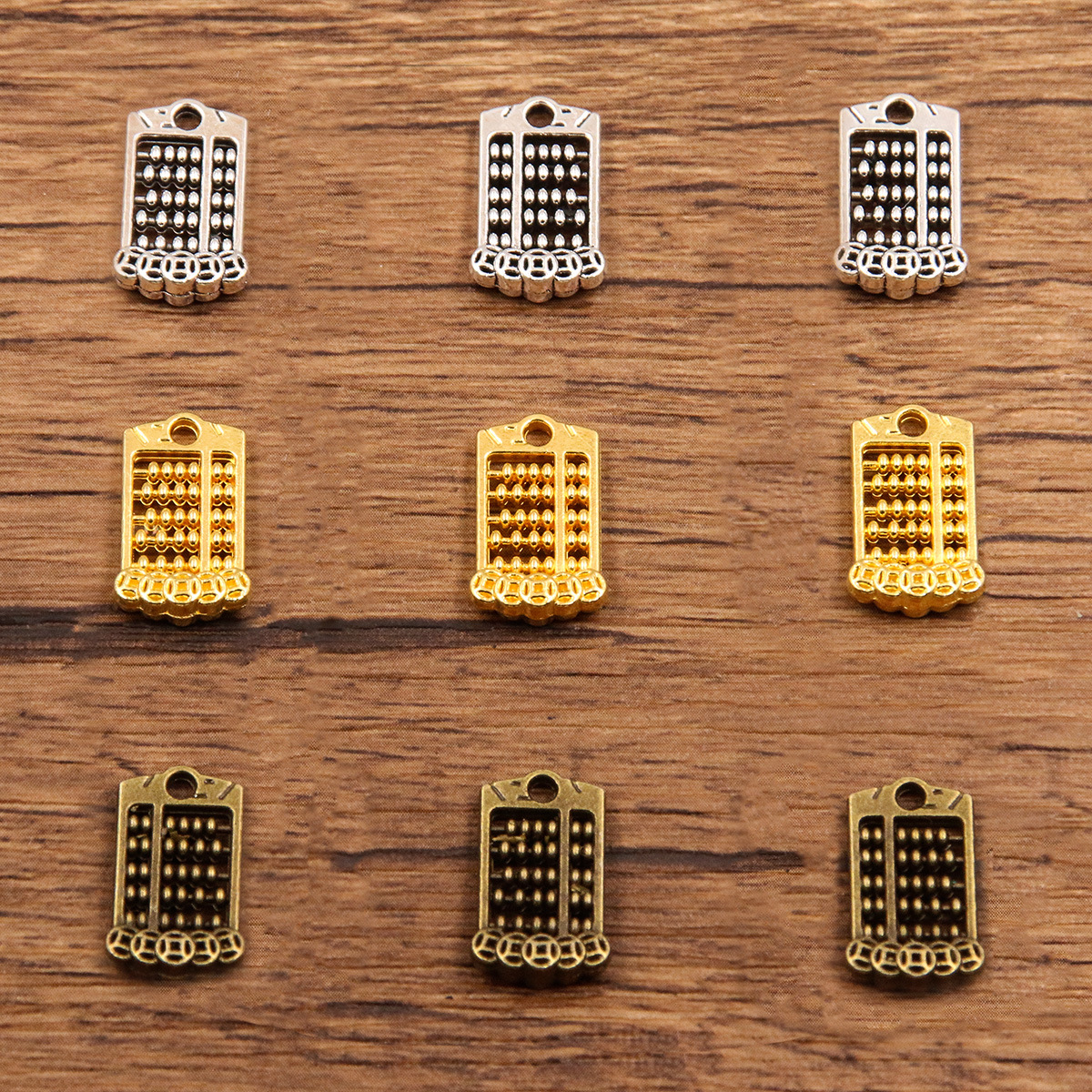Jewelry, teaching accessories, double-sided abacus, pendant, 3 colors, 10×17mm, DIY