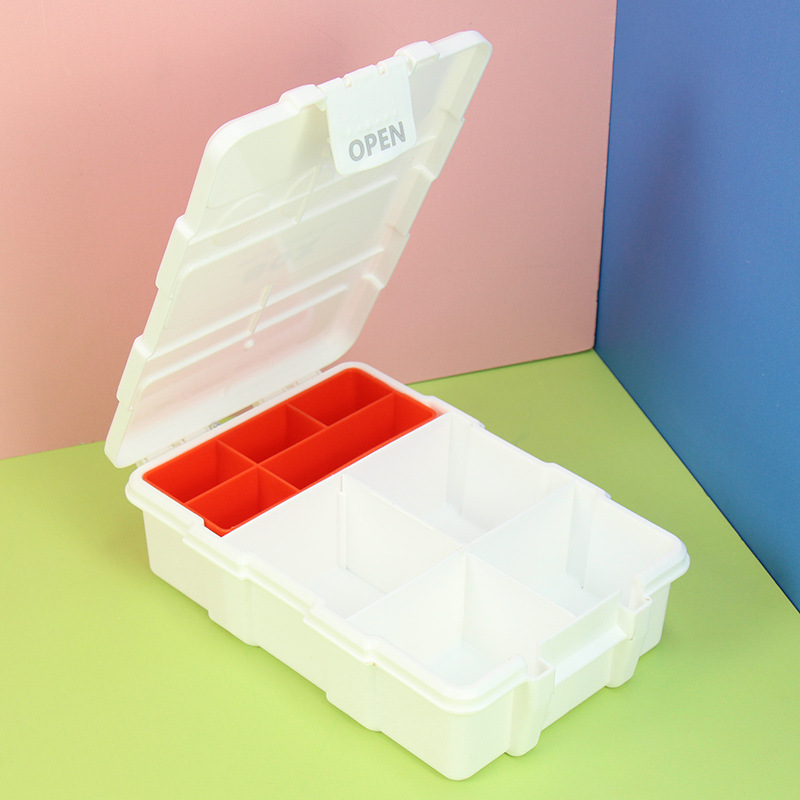 唐工匠小零件盒钉子收纳塑料带盖螺丝电子贴片元件盒可拆分钓鱼盒