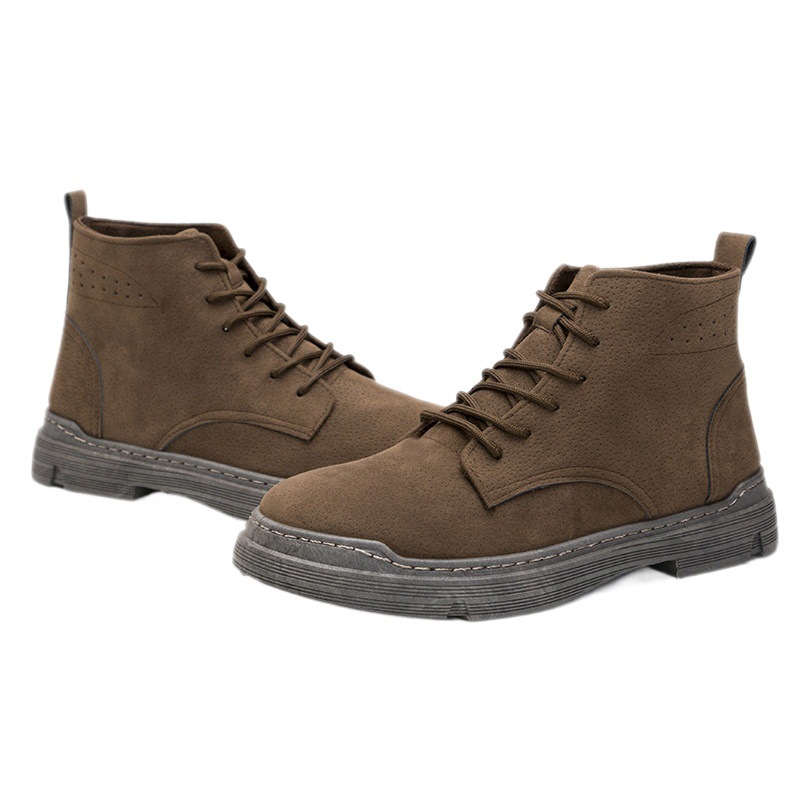 Men's Martin boots single cotton same style 2023 new casual shoes Korean style trendy student sports Breathable High-top all-match