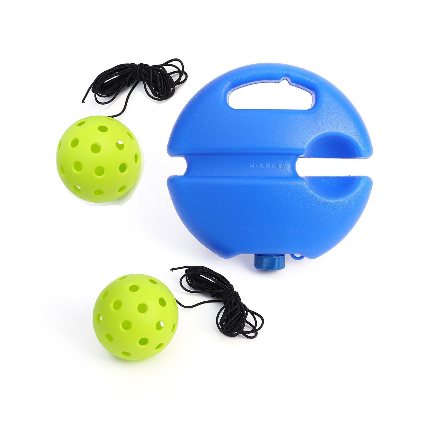 Entrenador de bolas de pico único 40 hoyos PE Bola de agujero elástico alto principiante práctica Pickleball base de inyección de agua