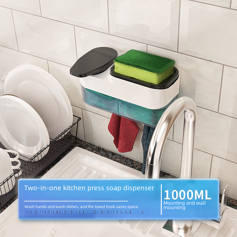 Dedicated To Kitchen Pressing Soap Box Detergent Pressing Box Manual Dispenser Sponge Pressing Soap Dispenser