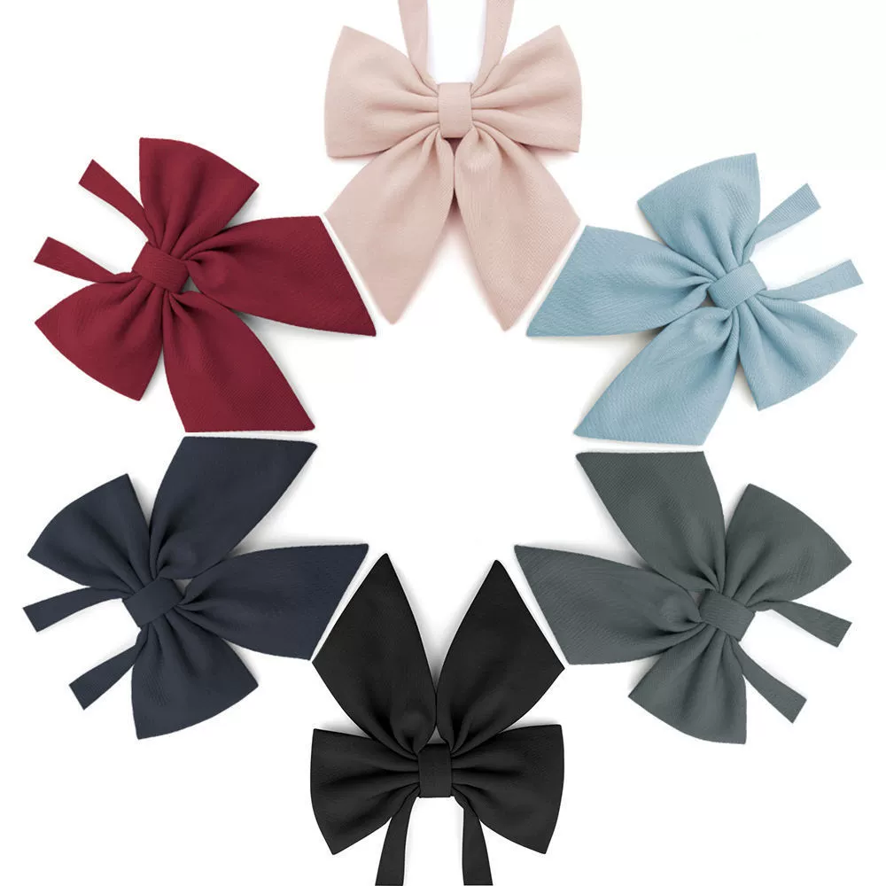 JK solid color feather extended tie bow student girls' school accessories small items