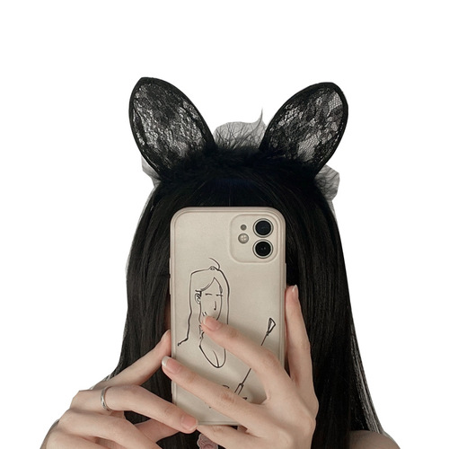 Gorgeous sexy accessories lace plush headband internet celebrity photoshoot cat ears cosplay uniform accessories dropshipping p1