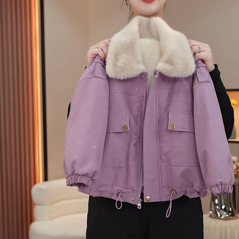 Girls' Fleece-Lined Thickened Jacket 2025 New Stylish Children's Cotton Parka Coat