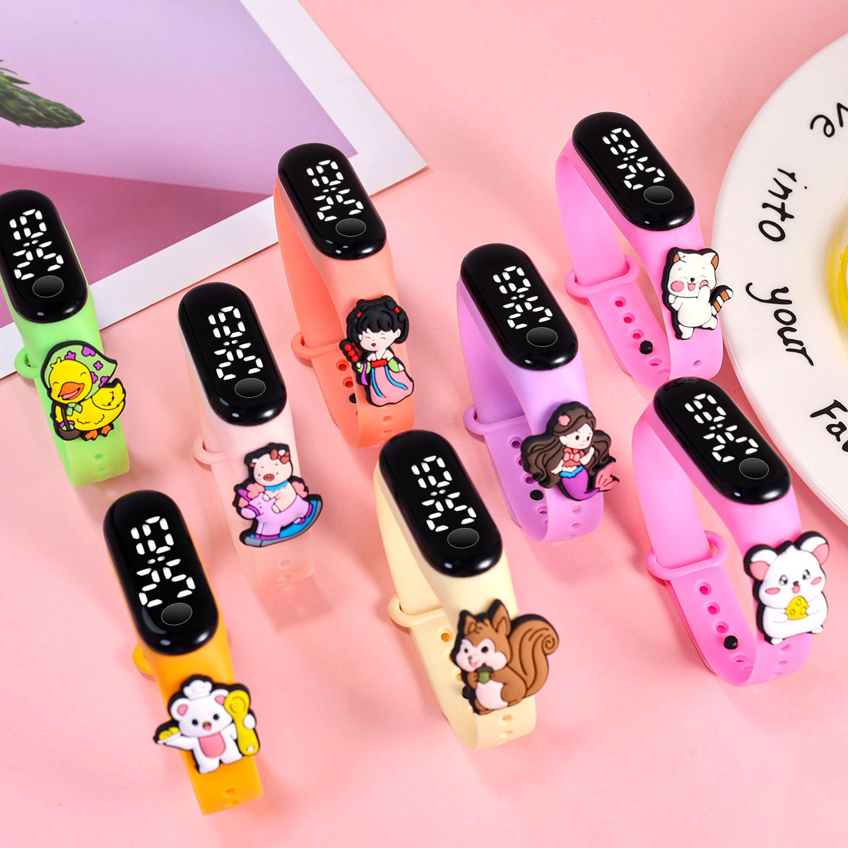 New Cartoon Cute Fun Watch LED Student Holiday Gift Creative Luminous Luminous Waterproof Electronic Watch