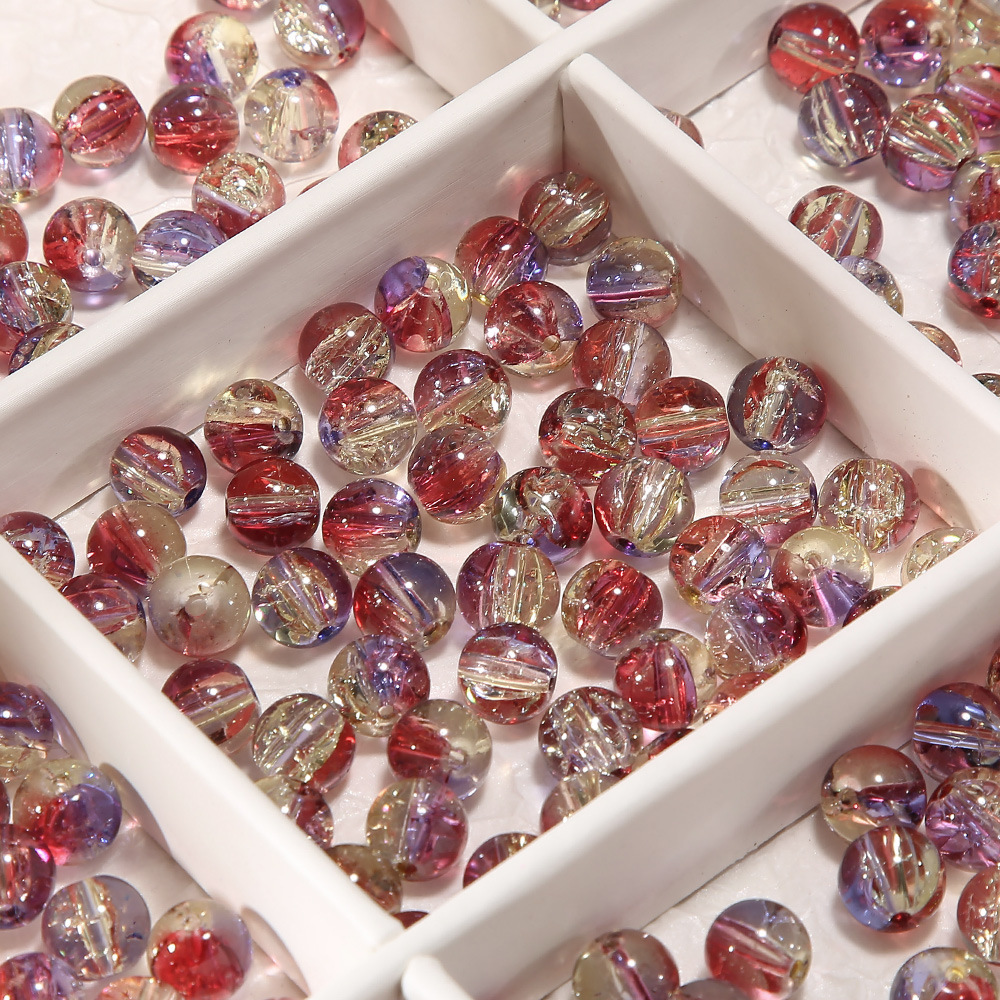 10 ミリメートル [ビッグフィッシュベゴニア] アイスクラック爆発ビーズガラスビーズ手作り diy ブレスレットビーズジュエリーアクセサリー素材