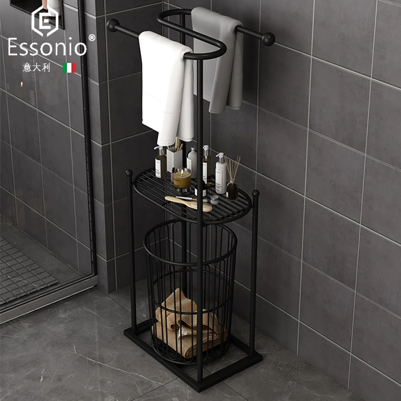 Italian Nordic bathroom bathroom rack floor-standing slate bath towel towel storage rack