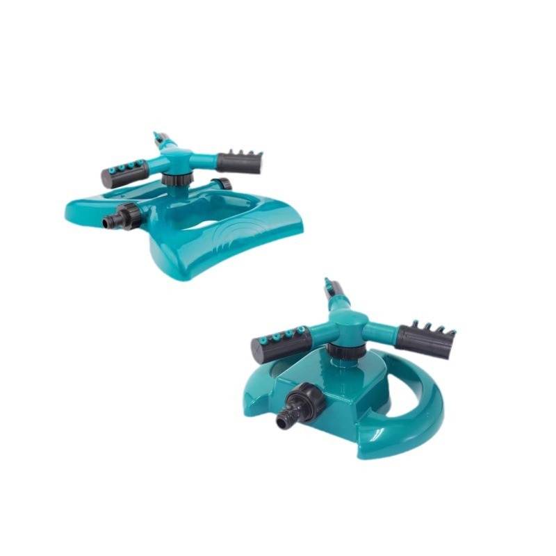 360 grados rociadores rotativos automáticos para riego de vivero rociadores de tres puntas en serie