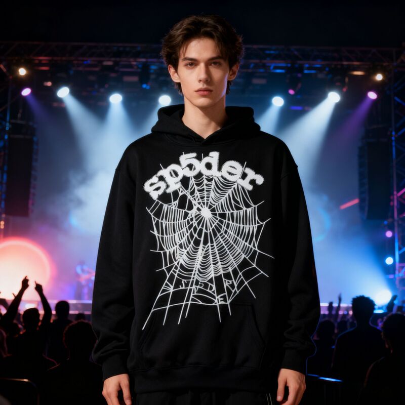 Cross-Border European and American Hoodies 555 Spider Series Sweatshirts Autumn and Winter Printed Sweatshirts and Sweatpants Wholesale in Stock