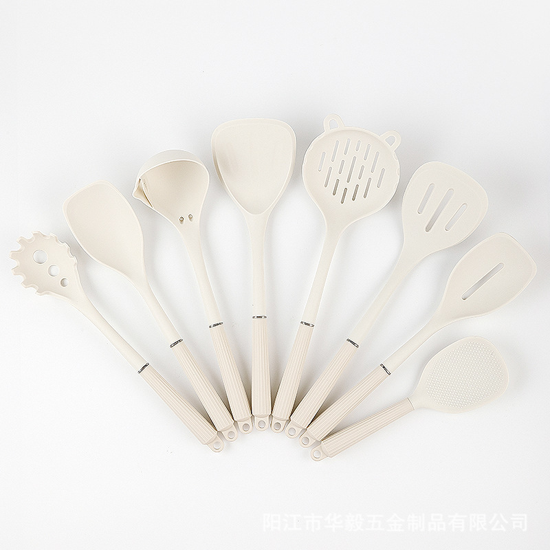 Espátula de silicona de estilo nórdico creativo, mango de silicona, pala antiadherente, colador de cocina de grado alimenticio, juego de utensilios de cocina