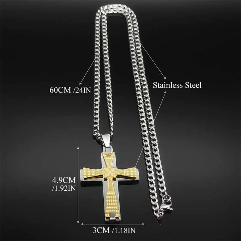 Cross Pattern Simple Style Cross 304 Stainless Steel Plating Unisex Pendant Necklace