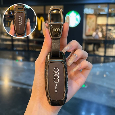 New A3L Car Q3Q5 Bag Q2 Static Rod/Key Bag - type-b-brown-car-logo-buckle