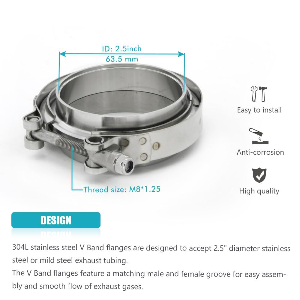 Cross-border hot-selling exhaust pipe connector, multi-inch V-type flange device, clamp device, universal car accessories