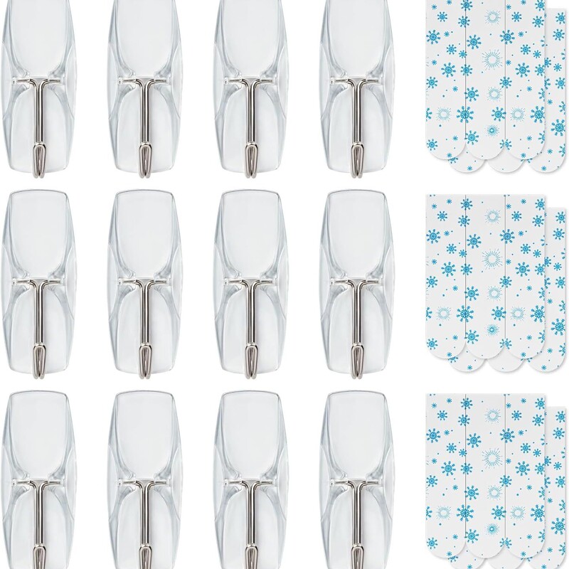 Cross-border new design, no-drill adhesive hooks, traceless, with adhesive strips, small, transparent, and white Cross-border new design, no-drill adhesive hooks, traceless, with adhesive strips, small, transparent, and white