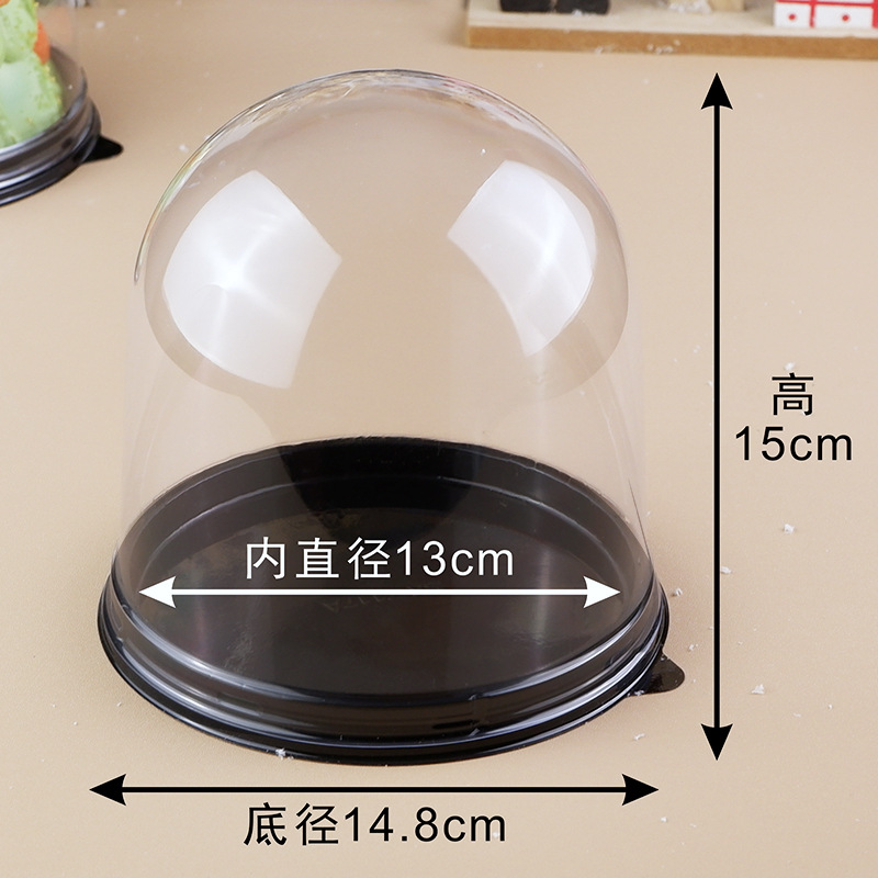 Caja de pastel de Navidad 4 pulgadas árbol de Navidad decoración de ancianos bola semicircular caja de regalo transparente caja de embalaje portátil para hornear