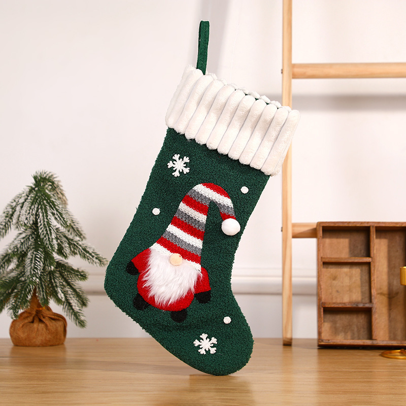 新しいクリスマス装飾キャンディー靴下刺繍老人クリスマス靴下クリスマス子供ギフト靴下プレゼント袋ストラップ|undefined