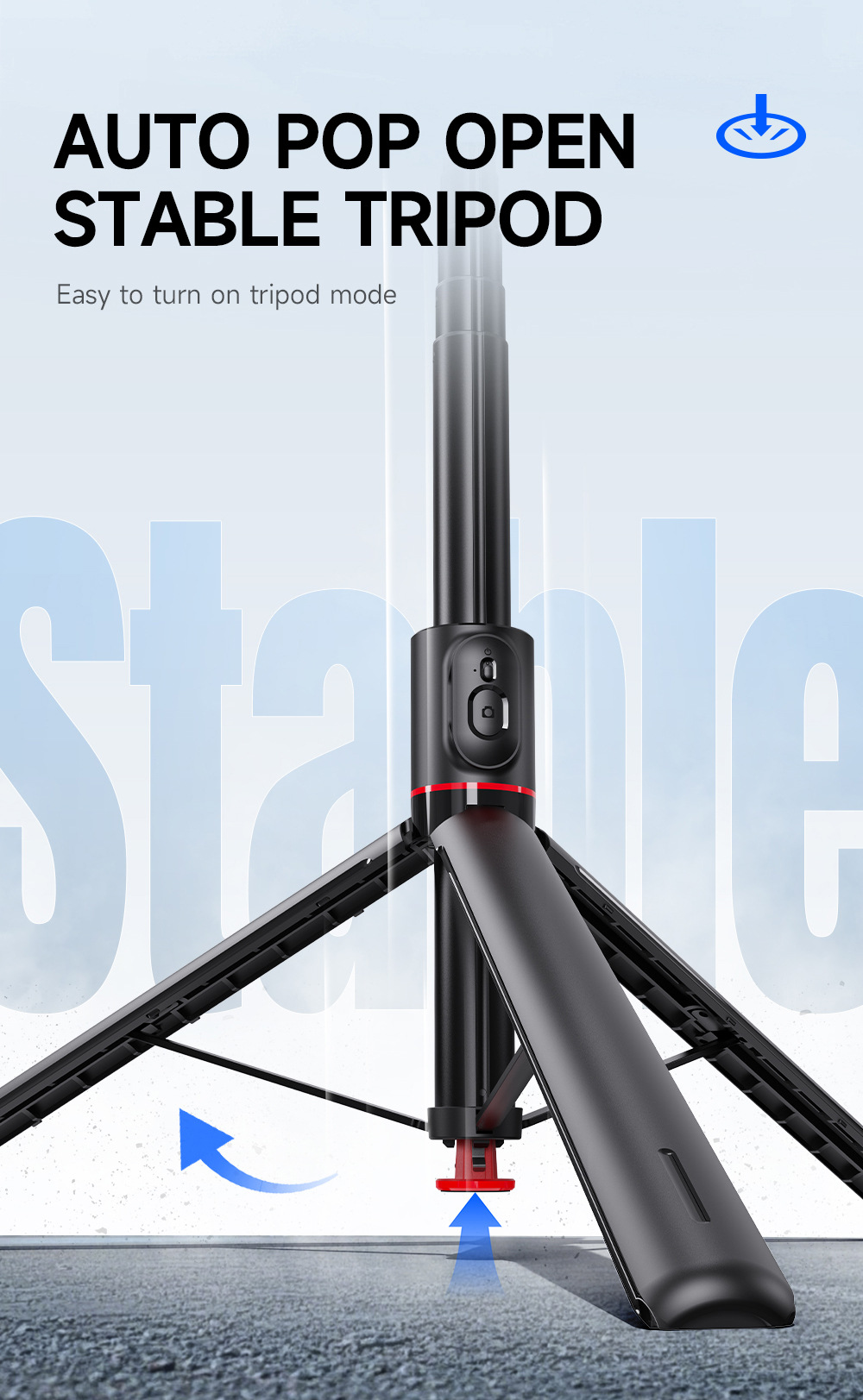 TT01-1.77米-一體式跳跳桿-自動彈開三腳架-磁吸遙控