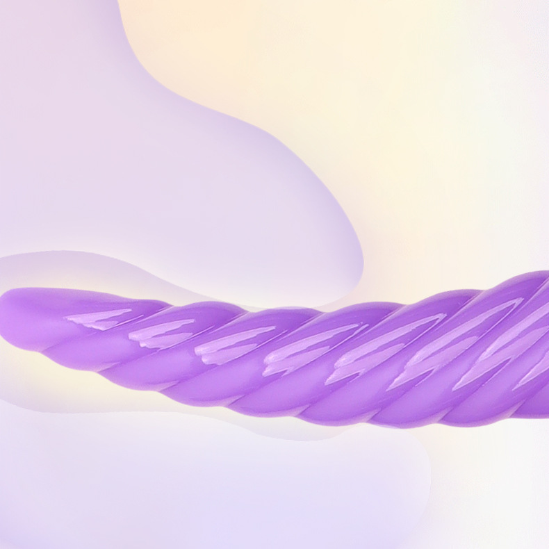 Ribbed Crescent Silicone Anal Plug, Manual Non-Vibrating Expander, Purple Size 5 — detail image 8