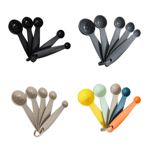 Measuring cup measuring spoon 5 piece set colorful measuring cup measuring spoon with hanging hole kitchen baking measuring spoon measuring spoon wholesale