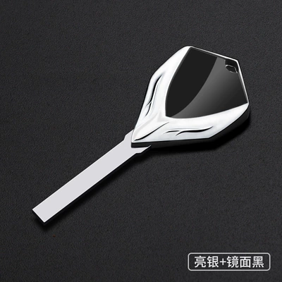 Motorcycle metal key blank suitable for CFMOTO 250SR 450NK 450SR/450SR-S/SRS (Motorcycle Key) - bright-silver-mirror-black-cf-250sr