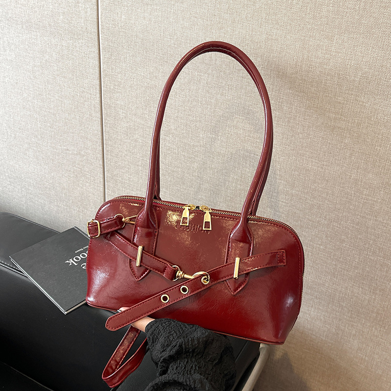 Bolso retro, bolso de cercanías para mujer, otoño 2024, nueva moda, bolso de axila de nicho coreano, bolso de bolos de gran capacidad